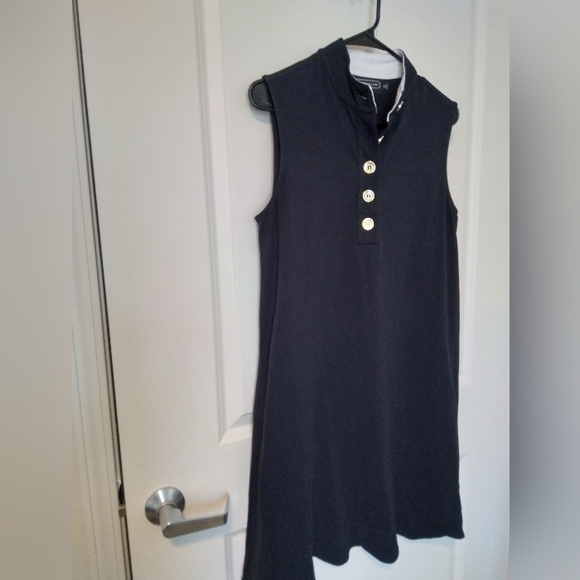 Duffield Lane Navy Dress with Gold Accents - Picture 2 of 5
